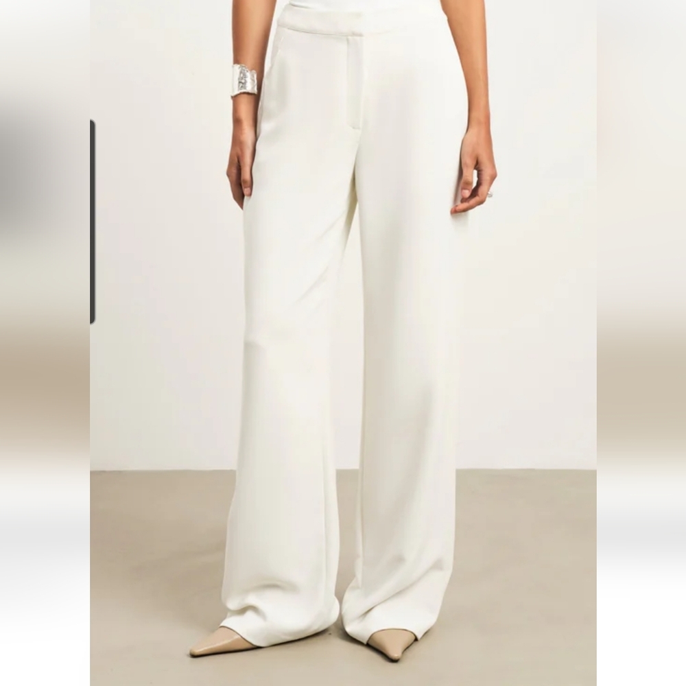 Women's Cream Wide-Leg Trousers